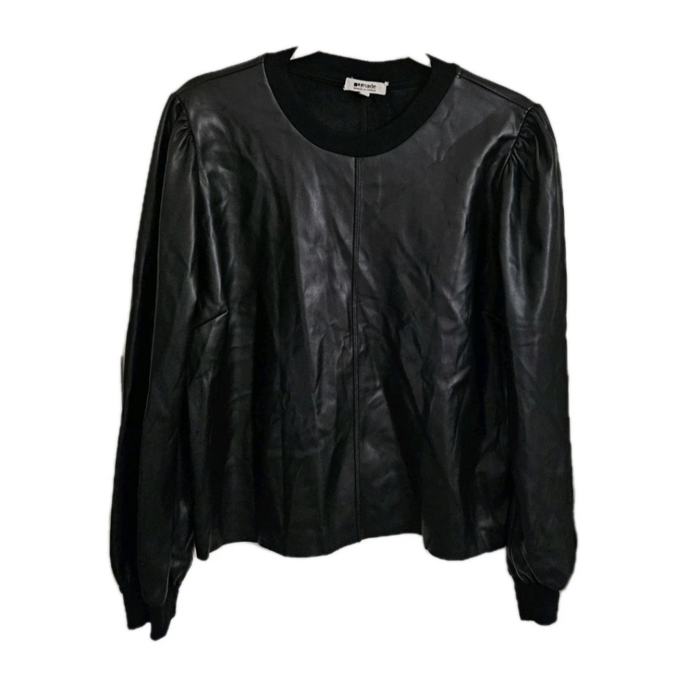 LA made Black Crew Neck Top
